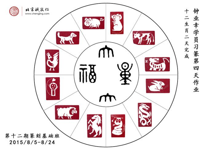 書法一班學員第一天習作展示